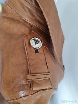 nový koňakový kožený kabát veľ. M - 11