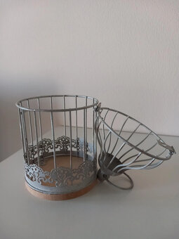 Dekoračná kovová vintage klietka 25x11 cm - 11