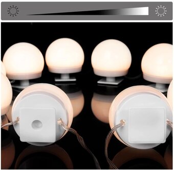 Toaletný stolík Jocelyn s LED osvetlením 140x90x40 - 11