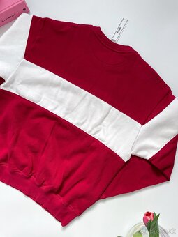 Victoria’s Secret PINK bordovo biela mikina S - 11