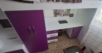 Poschodové postele s uložným priestorom a stolom - 11