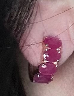 Zlaté náušnice s rubínmi - 11