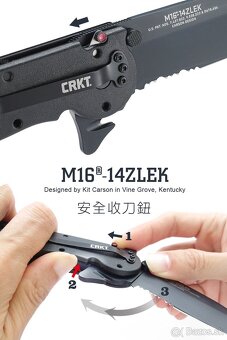 Zatvárací nôž CRKT M16-04ZLEK Tanto Blackout (nový) - 11