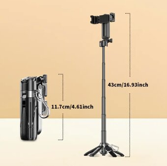 Predám selfie tyč na mobil s magnetom a stojanom - 11