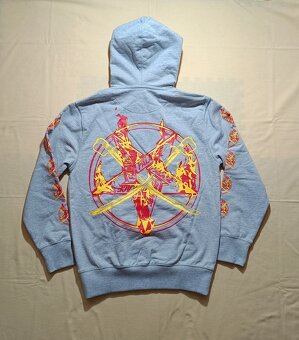 Palace flamed hood sivá mikina s ohňom S - 11