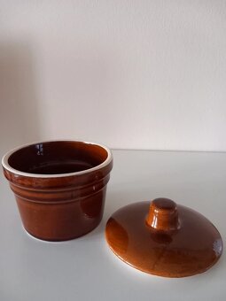 Stará kameninová dóza s vrchnákom 11,5x11,5 cm - 11