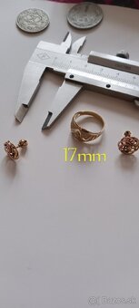 zlaté náušnice Prstene 16 17 19 20mm - 11