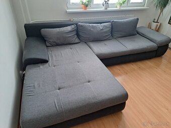 Sedacia súprava / rozkladací šedý gauč - 11