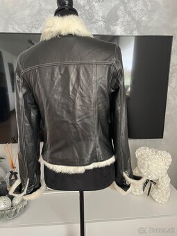 Kožená dámska bunda KRIZA JEANS s pravou kožušinou-40 - 11