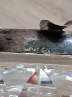 Krištáľový popolník so strieborným okrajom - 11