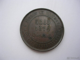 Strieborná a bronzová medaila 1874 ARAD - 11