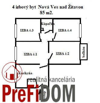 PREDAJ priestranný 4 izbový byt v obci Nová Ves nad Žitavou. - 11