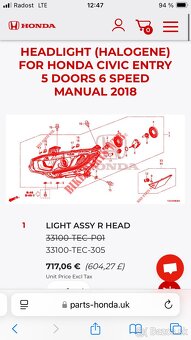 predne svetla pre honda civic 2017-2020 - 11