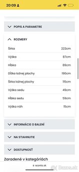 Sivá rozkladacia pohovka NAPPA 3F ako nová- PC 730 € - 11