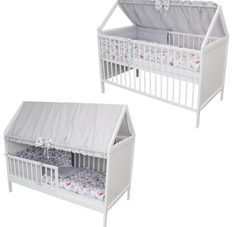 Detská postielka domček 120x60 so zábranou navyše - 11