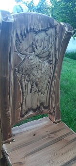 Drevený stôl Poľovnicke motivy 90×200cm+10stoliček - 11