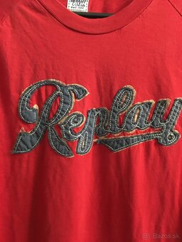 REPLAY originál pánske tricko red L - 11