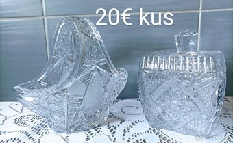 Krištáľové poháre , váza , dóza, košík - 11