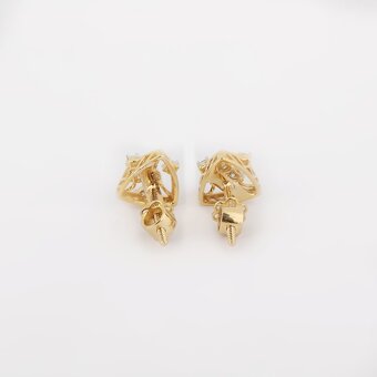 Zlaté náušnice s diamantmi. Darček na krstiny či k narodeniu - 11