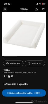 Prebalovací pult s policovým dielom a podložkou IKEA - 11