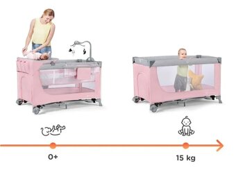 Cestovná postieľka Kinderkraft LEODY + matrac - 11