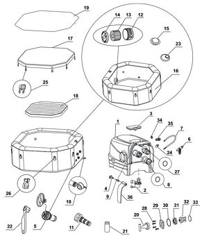 predám VÍRIVKU S HYDROMASÁŽOU pre 6 osôb - 11
