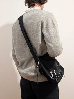 V-Neck Cardigan UNIQLO šedý kardigan Premium Lambswool - 11