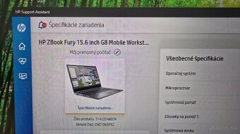 Predám HP Zbook Fury 15,6" G8 s i7-11800H - 11