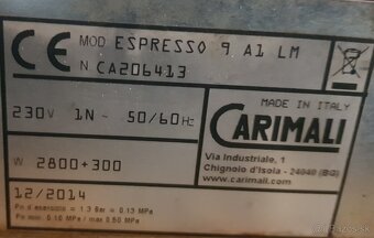 Espresso stroj CARIMALI + mlynček - 11