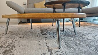 konferenčný stolík elipsa masív drevený škárovka - 11