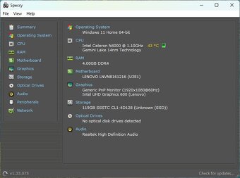Lenovo Ideapad 3 Slim /N4020/4GB RAM/FHD/128GB SSD/Bat ok - 11