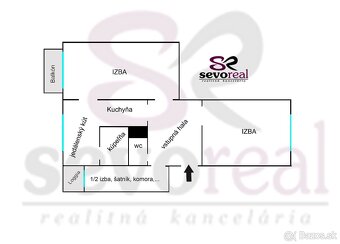 ZNÍŽENÁ CENA 2,5 izbový byt s balkónom a loggiou BB THK - 11