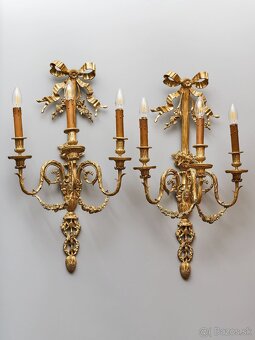 Luxusné nástenné lampy neoklasicistické – pozlátený bronz - 11