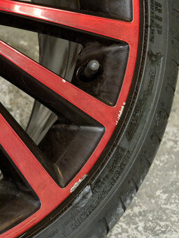 originál ALU disky VW UP 17" - model POLYGON (Black/Red) - 11