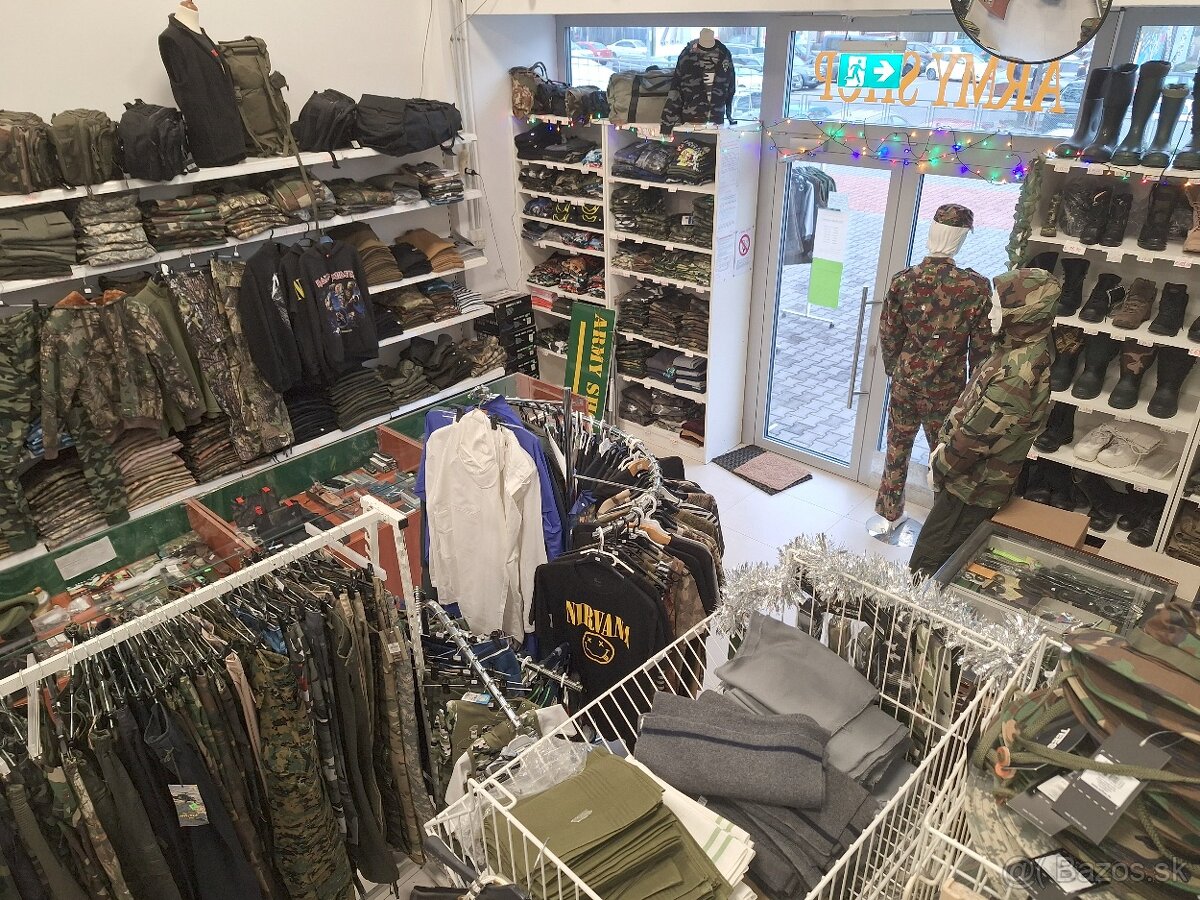Odstúpim / predám prosperujúcu predajňu army shop v centre m - 12