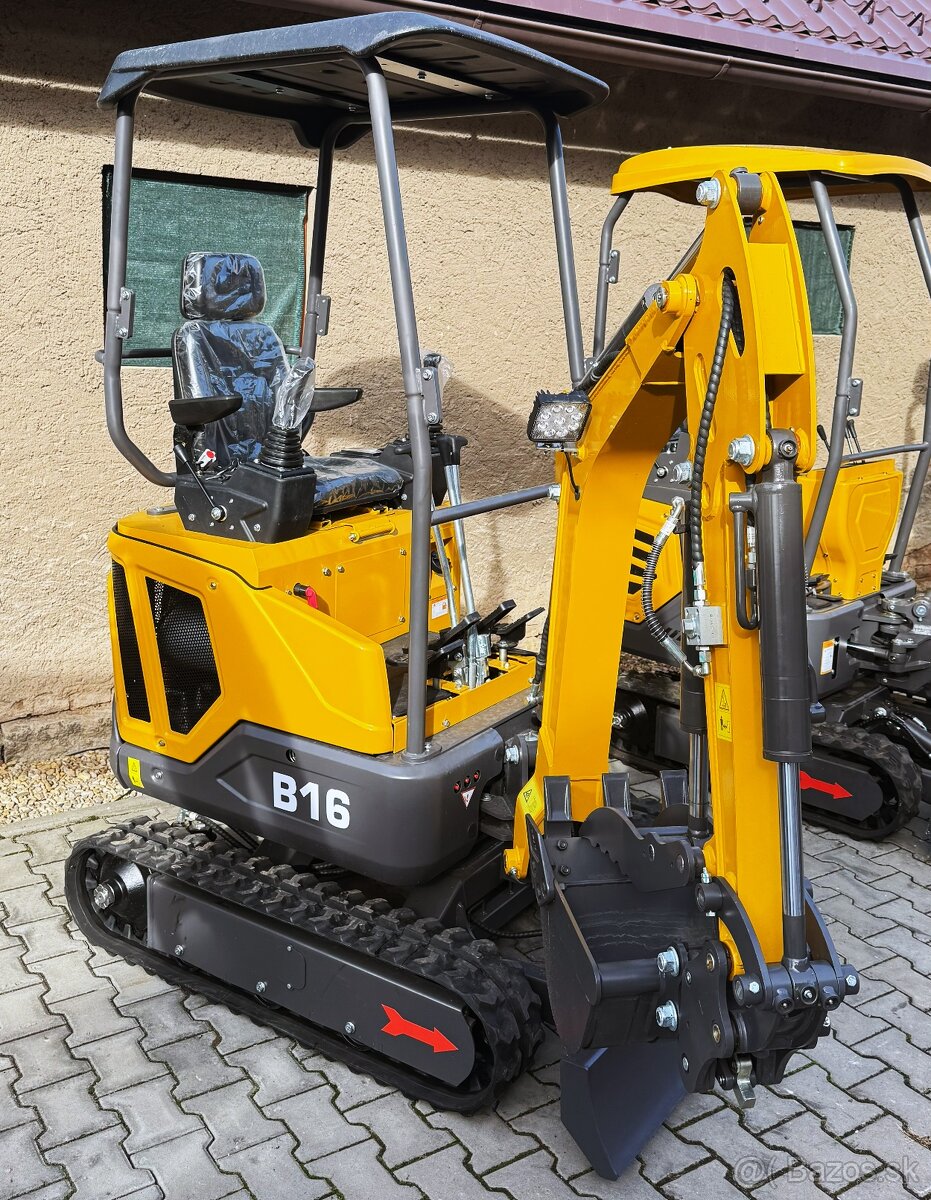 Minibagr 1,6t – Laidong 16kW, joysticky, hodně příslušenství - 12