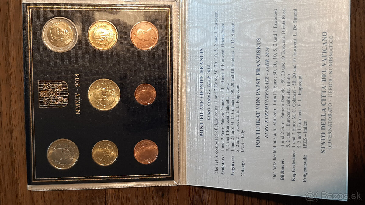 Kompletná zbierka UNC euromincí Vatikán (2002–2024)na predaj - 12