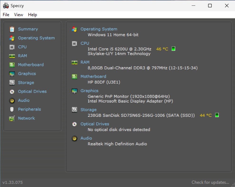 HP Envy 13 /Core i5-6200U/8GB RAM/FHD IPS/256GB SSD/Bat ok - 12