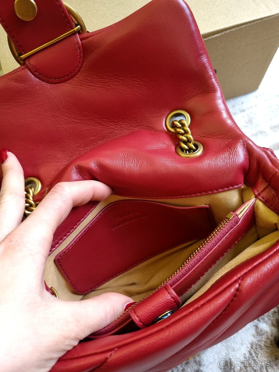 Kožená kabelka Pinko puff - 12