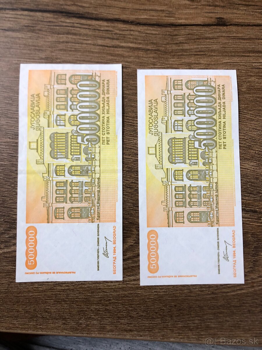 Bankovky JUHOSLAVIA 3 - 12