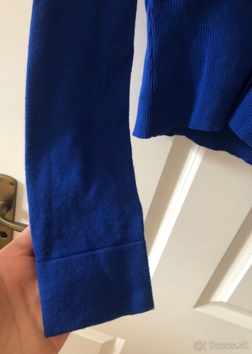 Kráľovsky modrý sveter na gombíky, Anna Scott, S/36 - 12