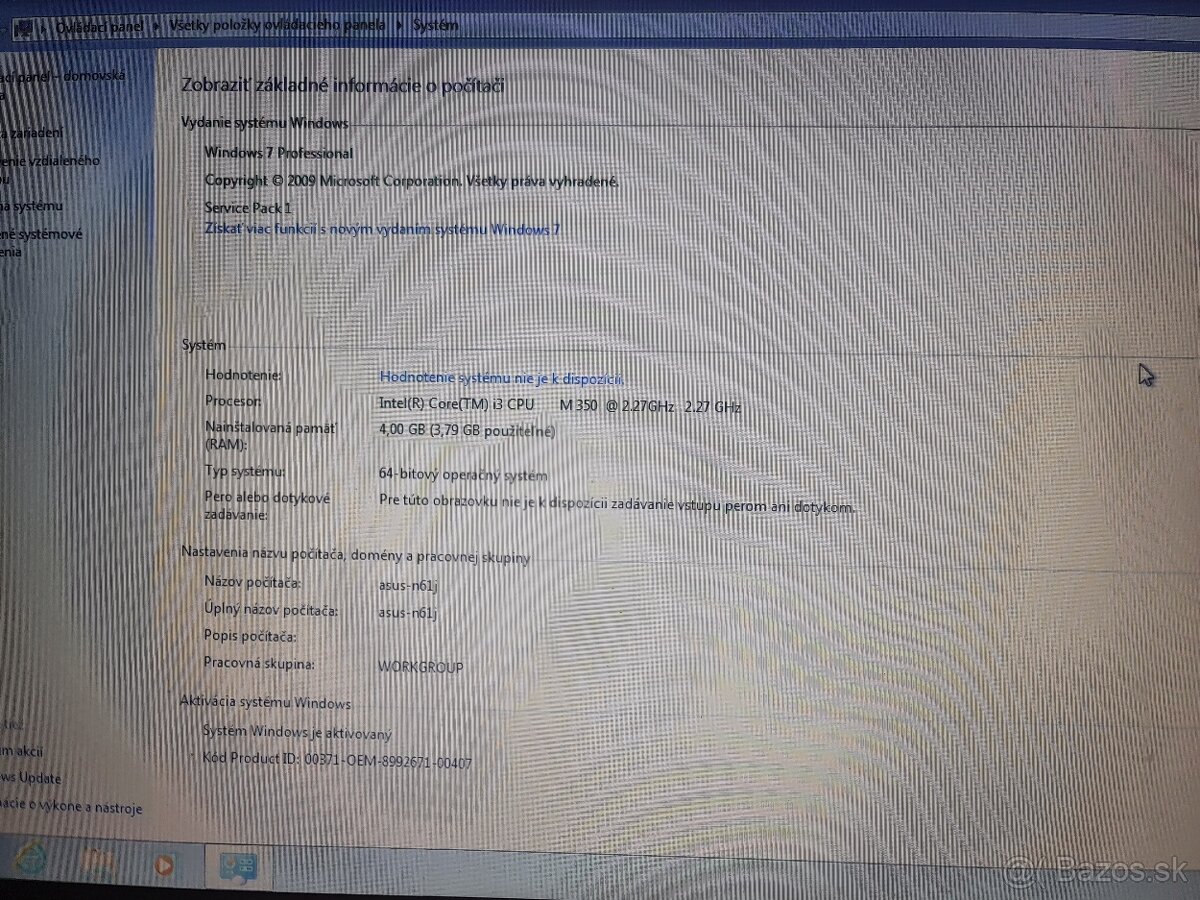 Asus N61JV / 120GB / 4GB / 2010 - 12