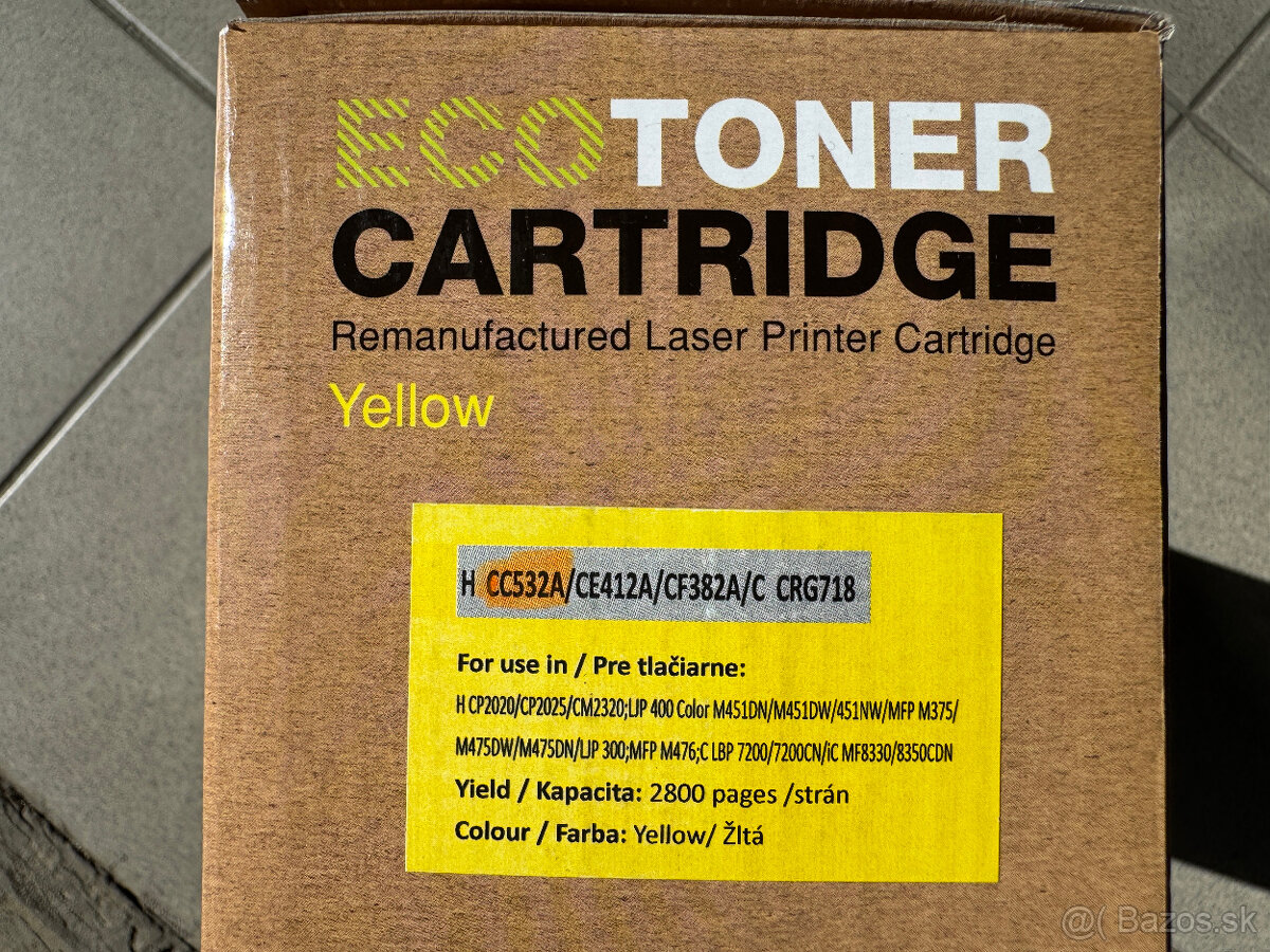 Eco Toner Cartridges - 2 ks čierna a 1 ks žltá - 12