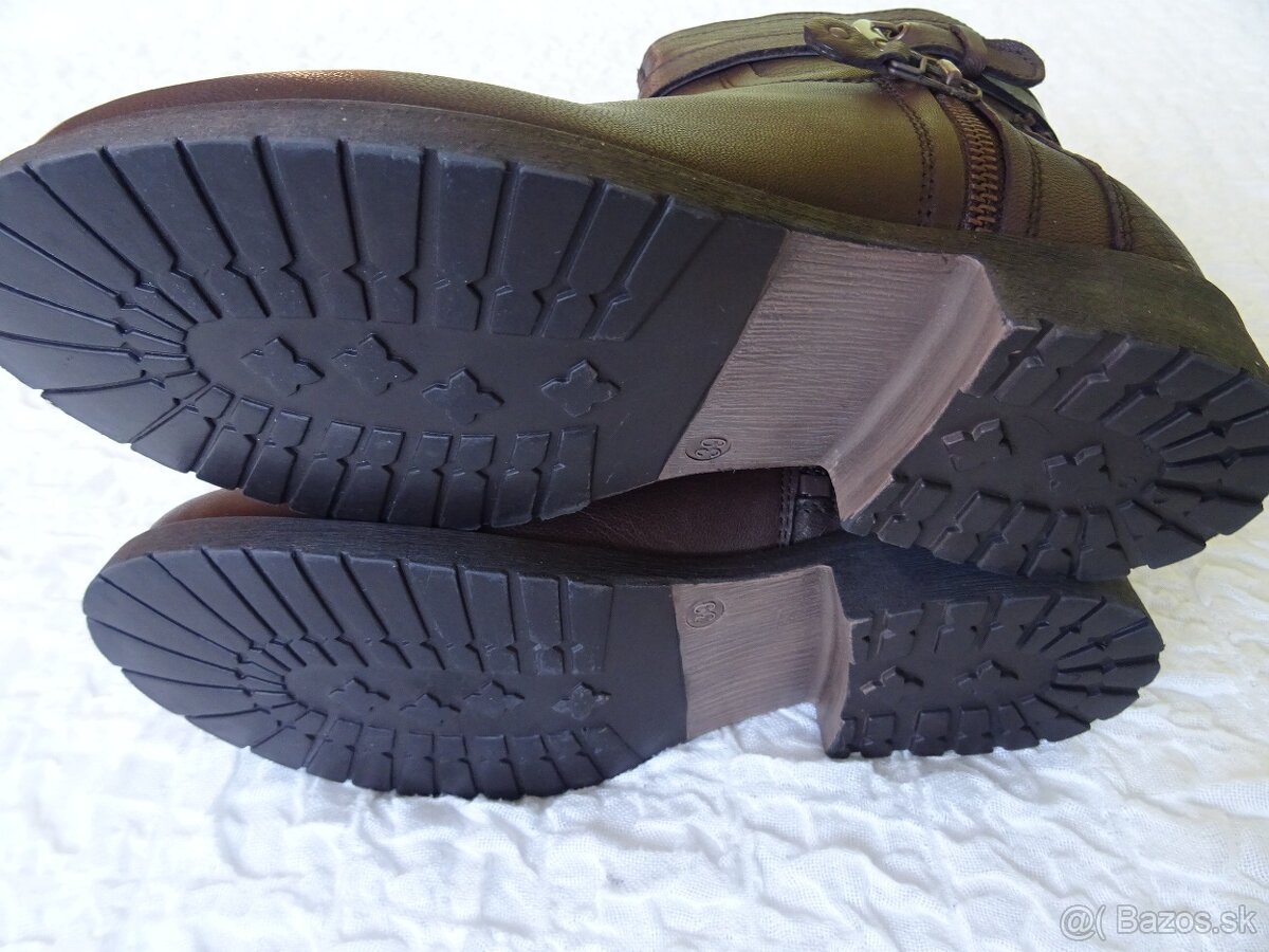 Kožené čižmičky Manoukian, veľ.39 - 12