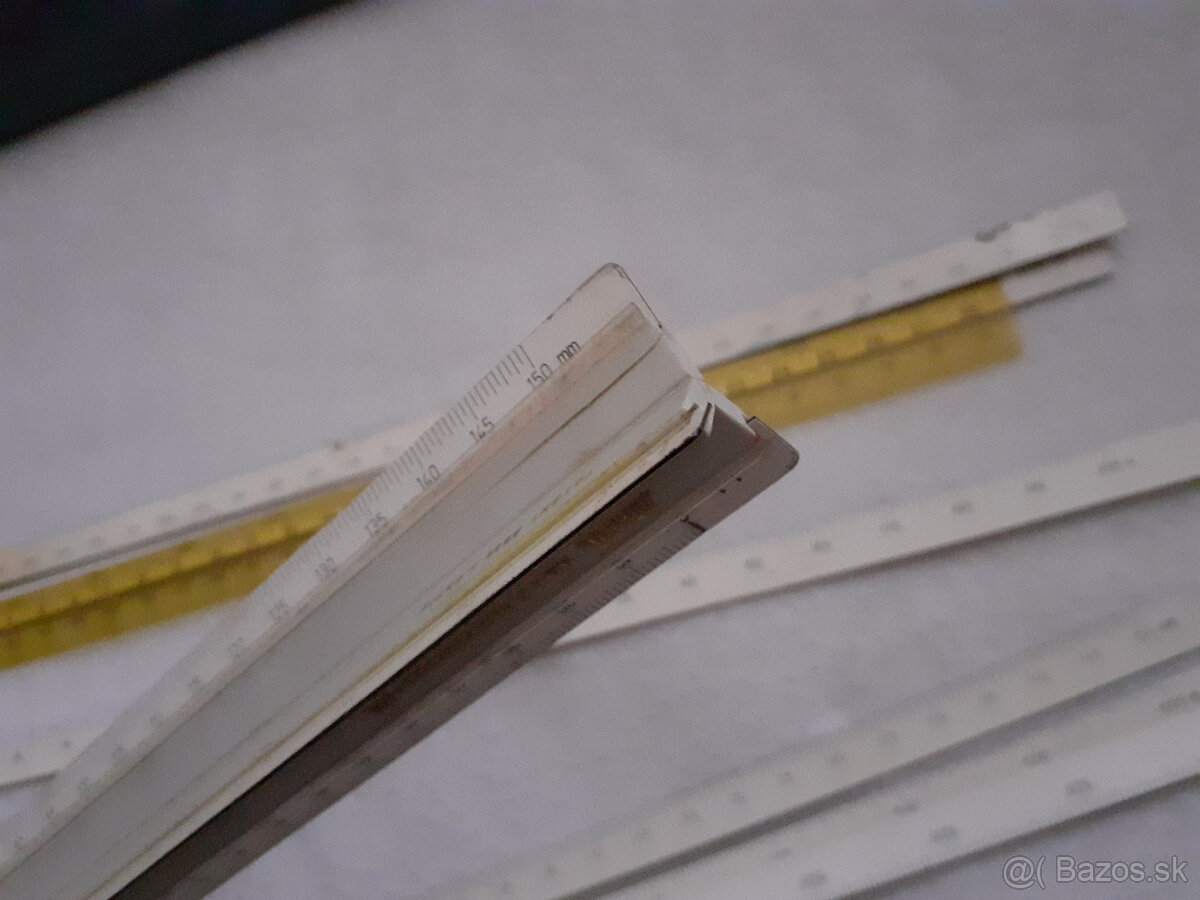 Logaritmické pravítka + iné rysovacie pravítka - 12