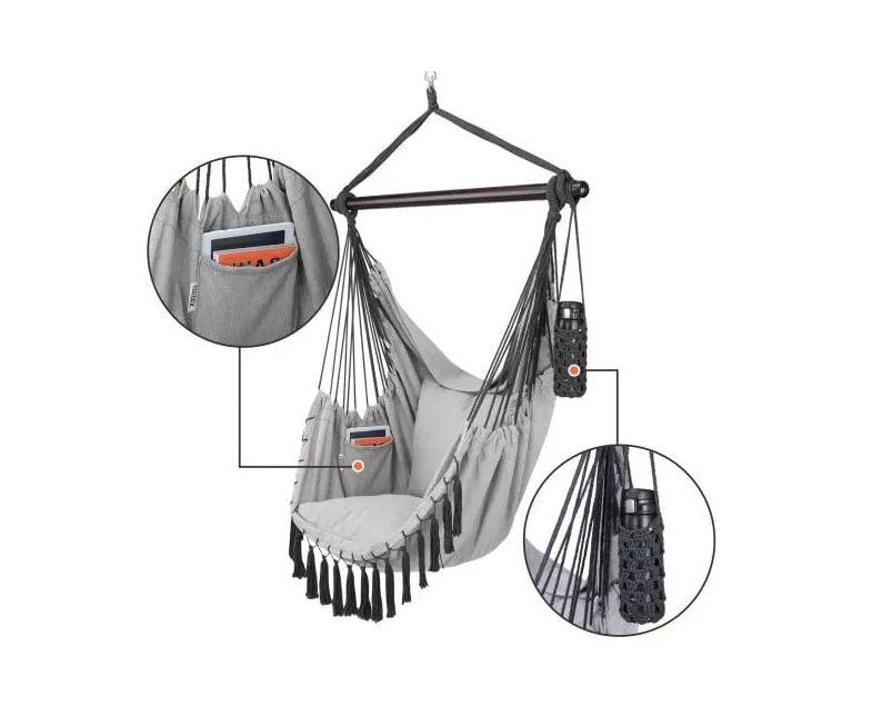 Závesné kreslo držiak vankúš taška 150kg - 3 farby - 12