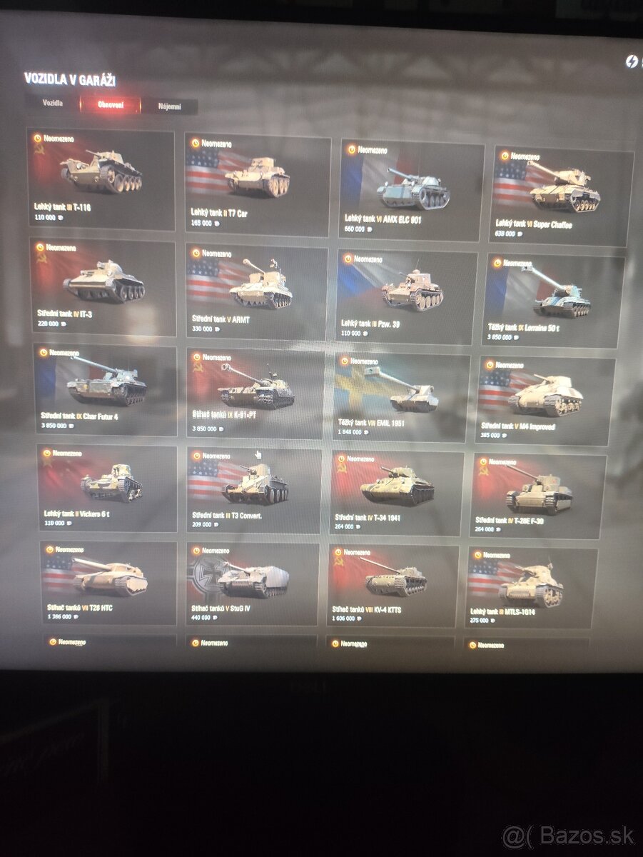 Predám účet World of Tanks - 12