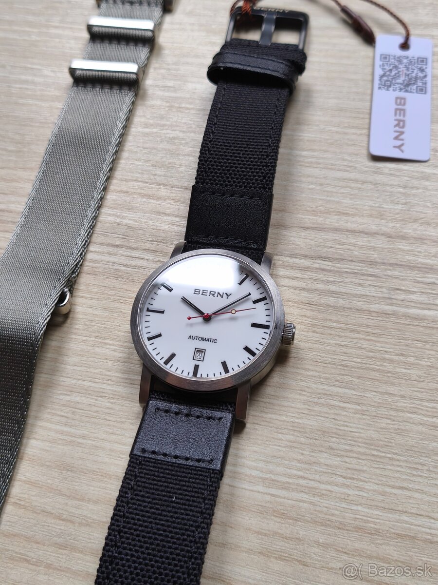 Štýlové minimalistické Automatické hodinky BERNY - Komplet - 12