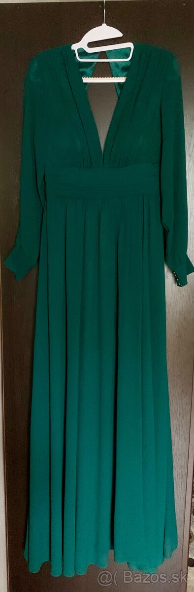 Tmavozelené spoločenské šaty - 12