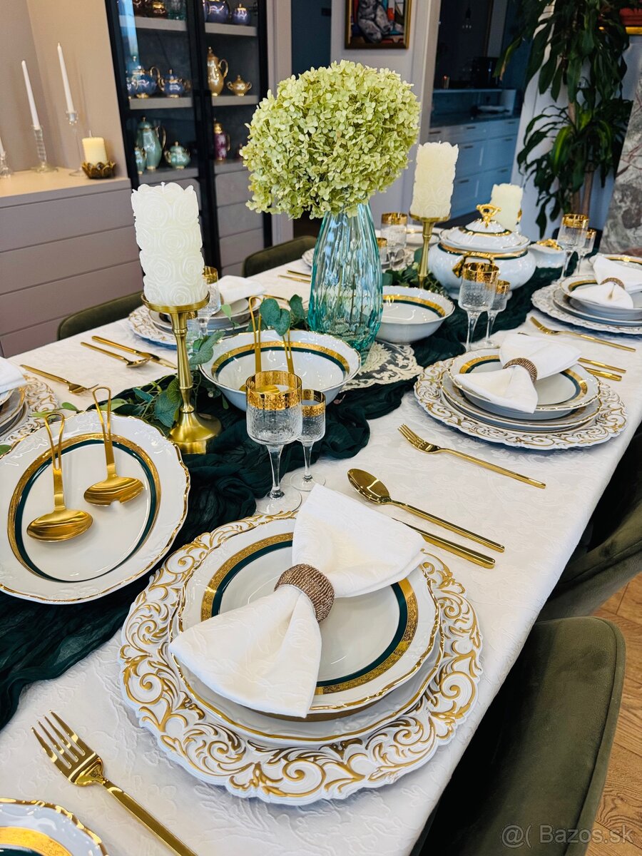 Nová pozlátená obedová súprava Thun pre 12 osôb-posielam - 12